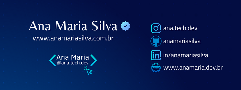 imagem dos Contatos Ana Maria Silva com contato site e redes sociais